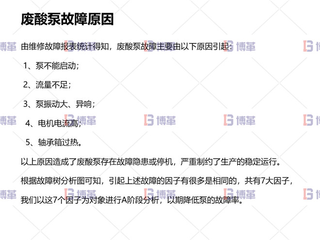 冶煉行業(yè)TPM設備自主維護案例 廢酸泵故障原因